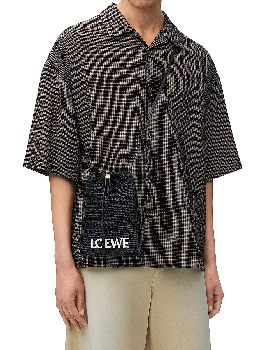 LOEWE Men's x Paula's Ibiza Drawstring Pocket Bucket Bag - Black | Thumbnail 2 LOEWE Men's x Paula's Ibiza Drawstring Pocket Bucket Bag - Black | Thumbnail 2