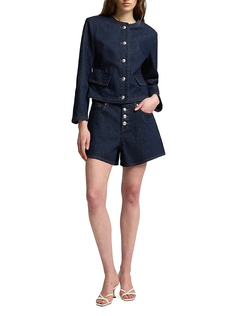 7 For All Mankind Women's Kori Denim A-Line Shorts | Thumbnail 2 7 For All Mankind Women's Kori Denim A-Line Shorts | Thumbnail 2