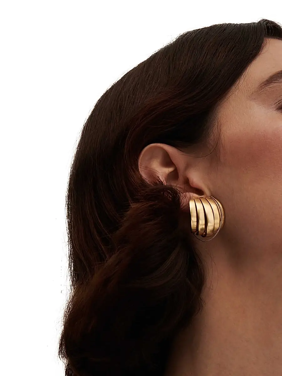 Demarson Women's Allegra 12K-Gold-Plated & Silvertone Hoop Earrings | Thumbnail 3 Demarson Women's Allegra 12K-Gold-Plated & Silvertone Hoop Earrings | Thumbnail 3