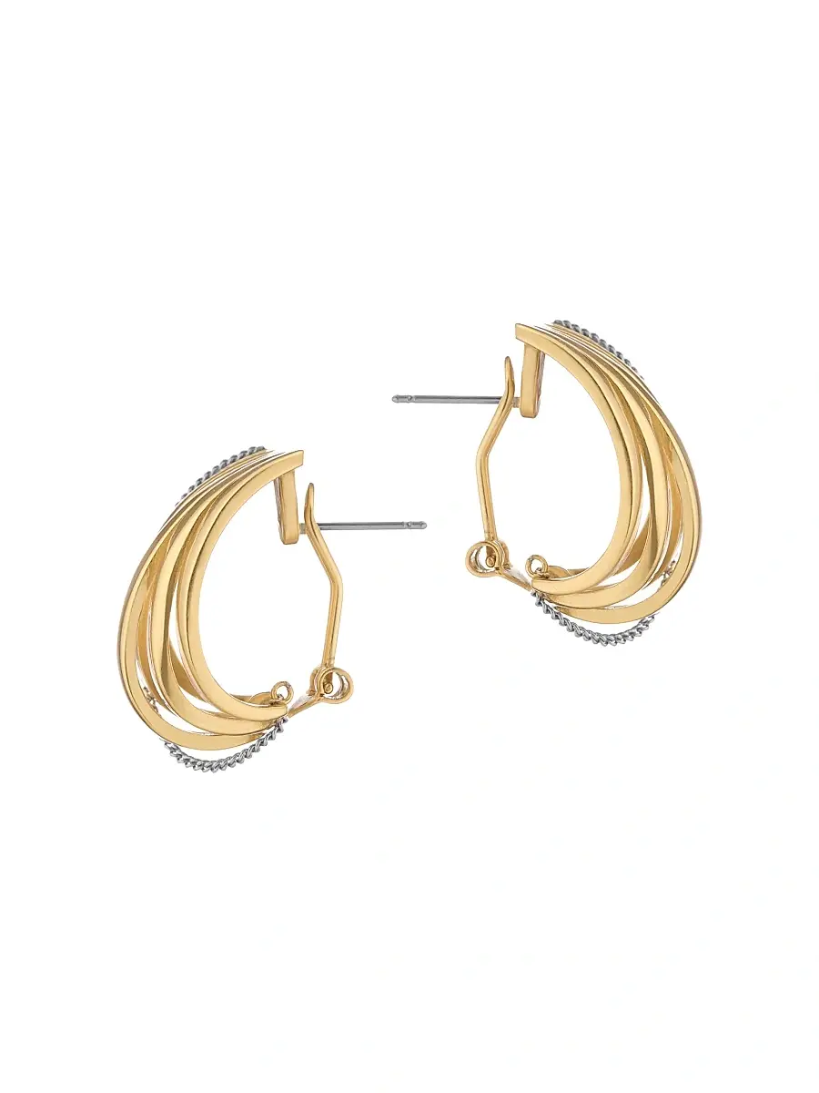 Demarson Women's Allegra 12K-Gold-Plated & Silvertone Hoop Earrings | Thumbnail 5 Demarson Women's Allegra 12K-Gold-Plated & Silvertone Hoop Earrings | Thumbnail 5