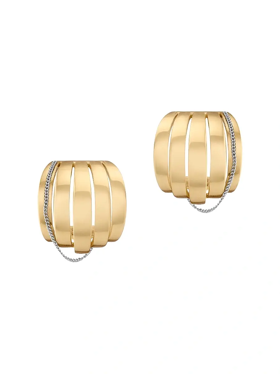 Demarson Women's Allegra 12K-Gold-Plated & Silvertone Hoop Earrings