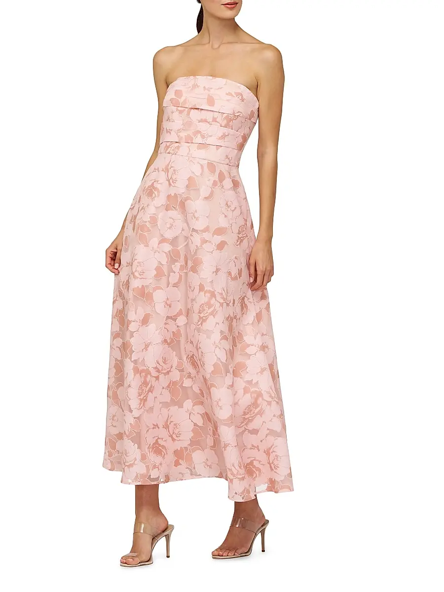 Kay Unger Women's Emmeline Burnout Toile Cocktail Dress - Misty Rose | Image 1 Kay Unger Women's Emmeline Burnout Toile Cocktail Dress - Misty Rose | Image 1