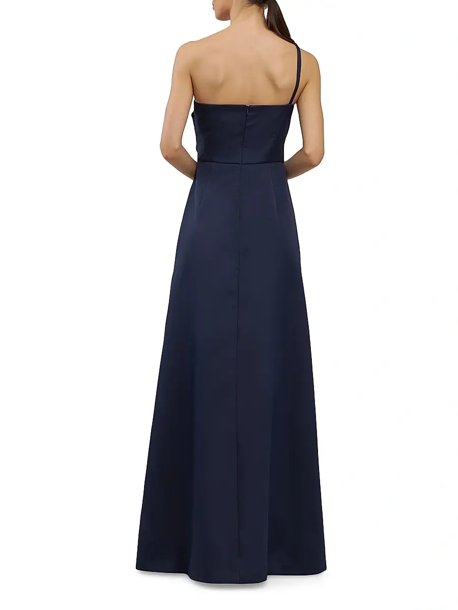 Kay Unger Women's Jillian Sleeveless One-Shoulder Pleated Gown | Thumbnail 3