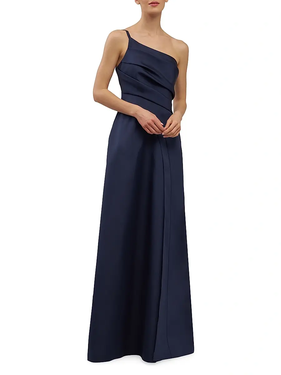Kay Unger Women's Jillian Sleeveless One-Shoulder Pleated Gown | Thumbnail 4