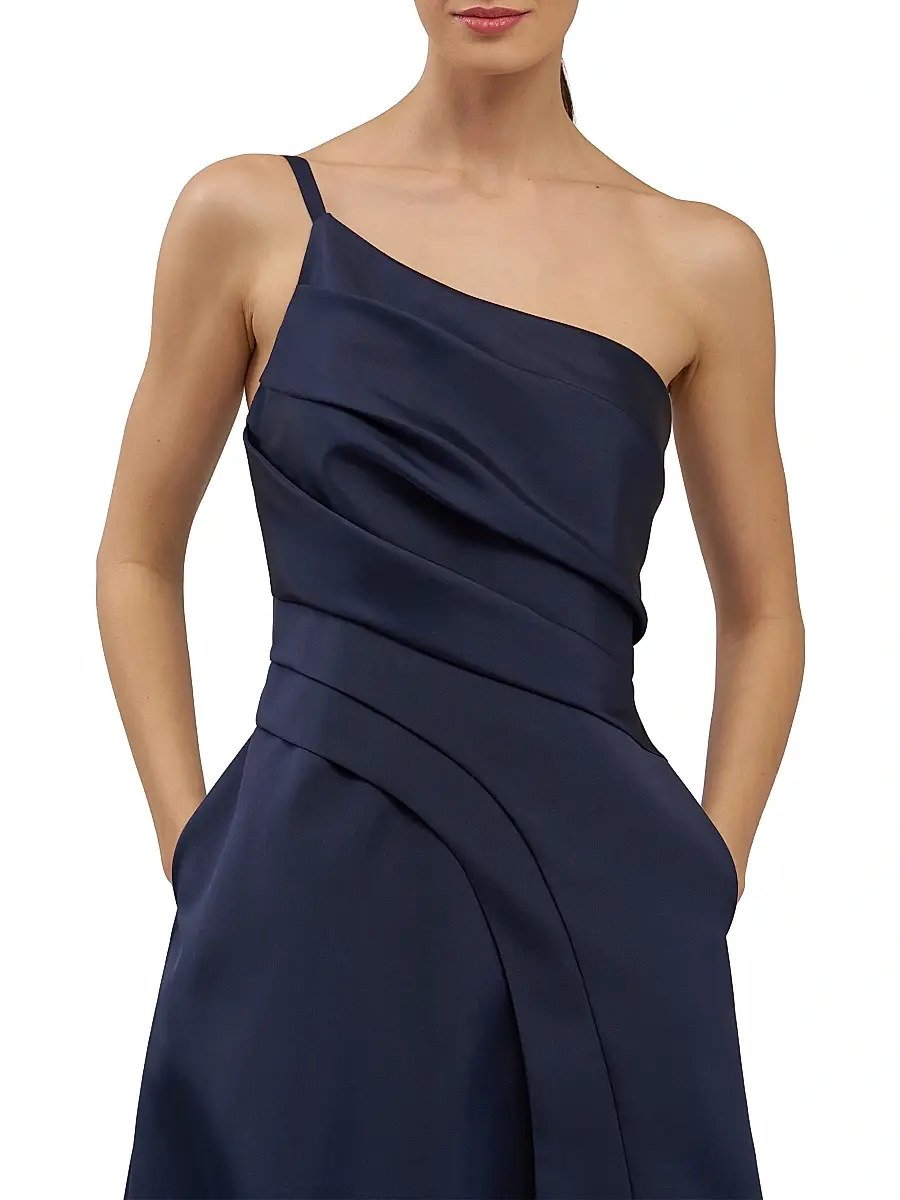 Kay Unger Women's Jillian Sleeveless One-Shoulder Pleated Gown | Thumbnail 6