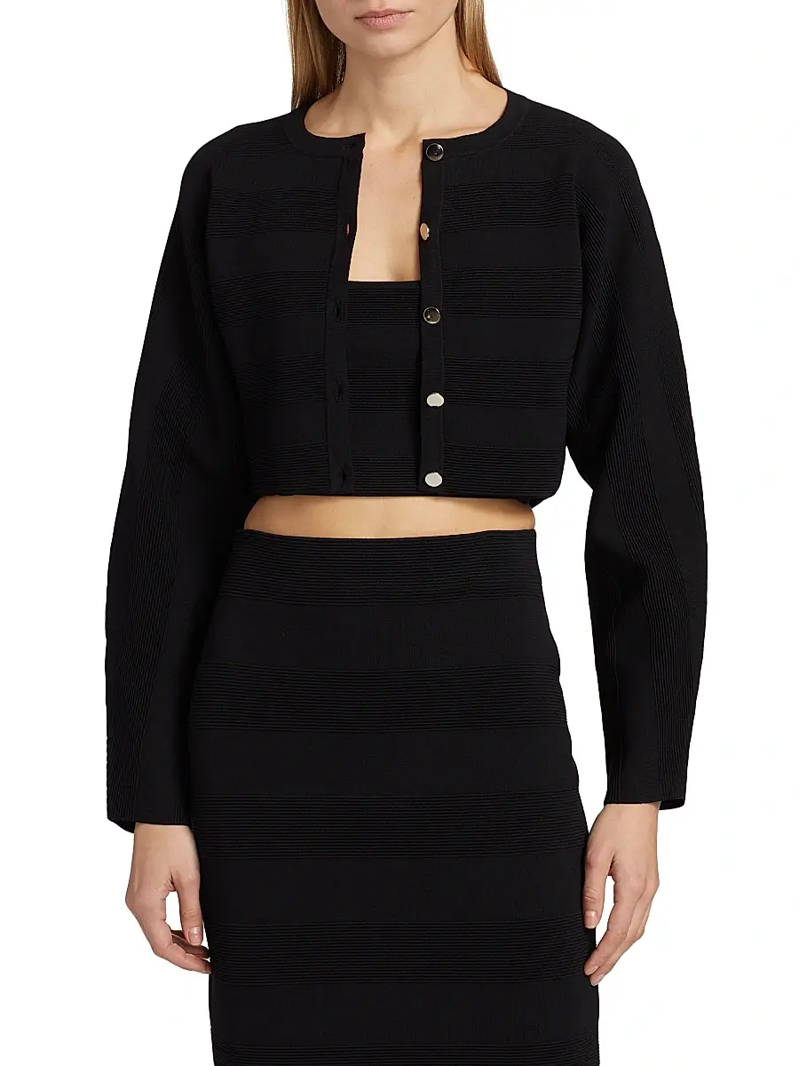 Et Ochs Women's Livv Rib-Knit Crop Cardigan | Thumbnail 3 Et Ochs Women's Livv Rib-Knit Crop Cardigan | Thumbnail 3