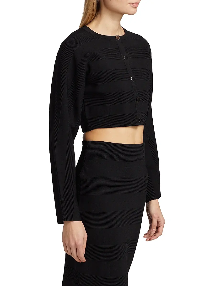Et Ochs Women's Livv Rib-Knit Crop Cardigan | Thumbnail 4 Et Ochs Women's Livv Rib-Knit Crop Cardigan | Thumbnail 4