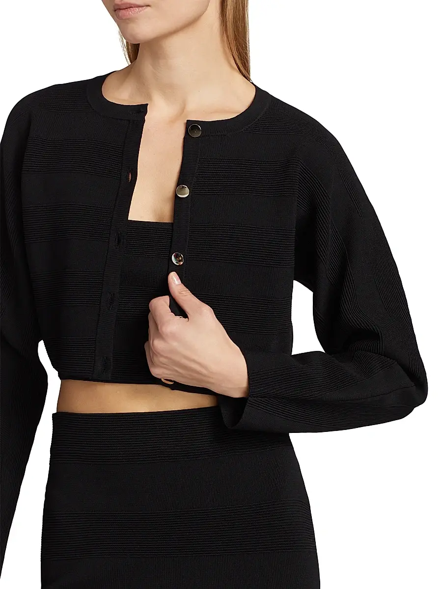 Et Ochs Women's Livv Rib-Knit Crop Cardigan | Thumbnail 6 Et Ochs Women's Livv Rib-Knit Crop Cardigan | Thumbnail 6