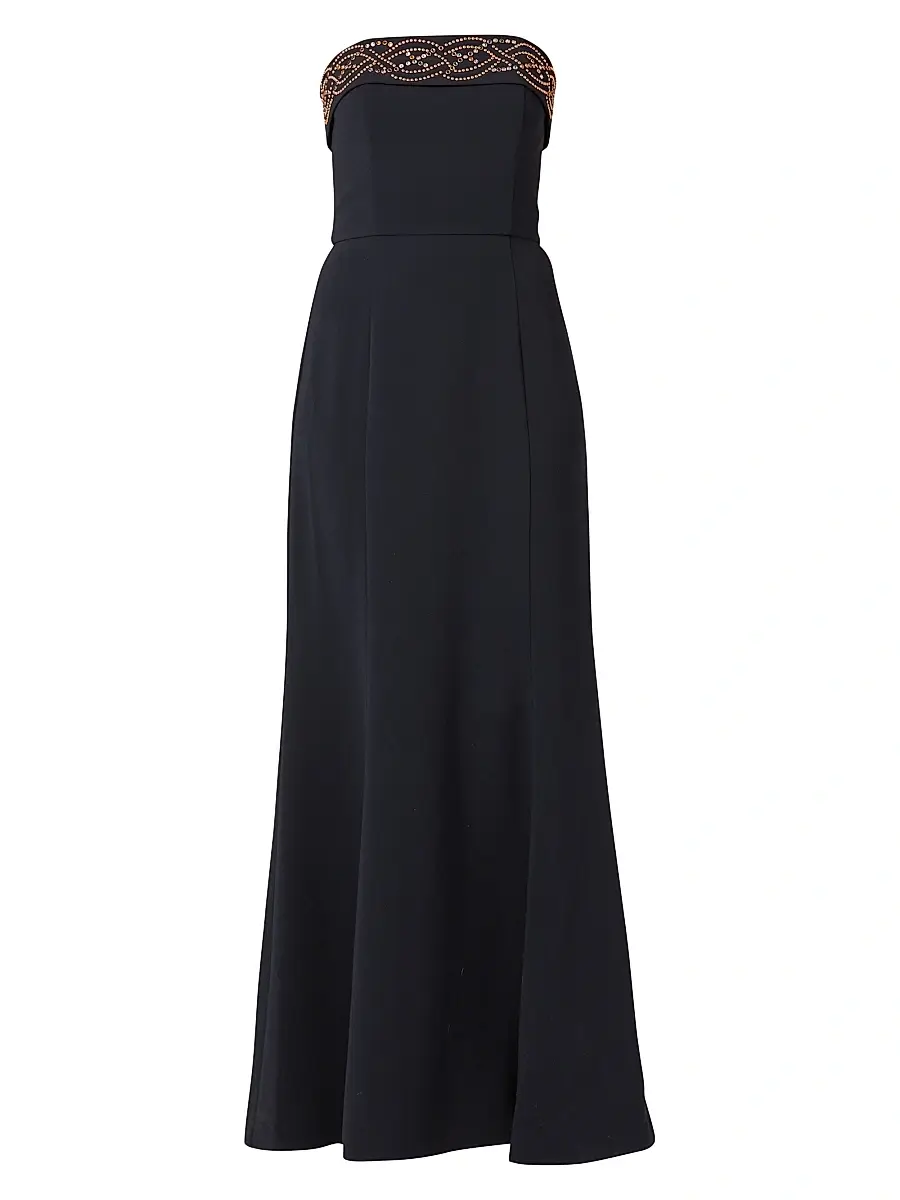 Shoshanna Women's Violette Embellished Strapless Gown - Navy | Image 1 Shoshanna Women's Violette Embellished Strapless Gown - Navy | Image 1