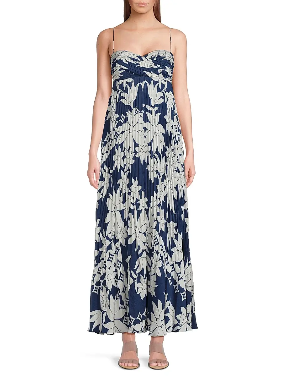 Ungaro Women's Avery Pleated Floral Maxi Dress | Thumbnail 3 Ungaro Women's Avery Pleated Floral Maxi Dress | Thumbnail 3