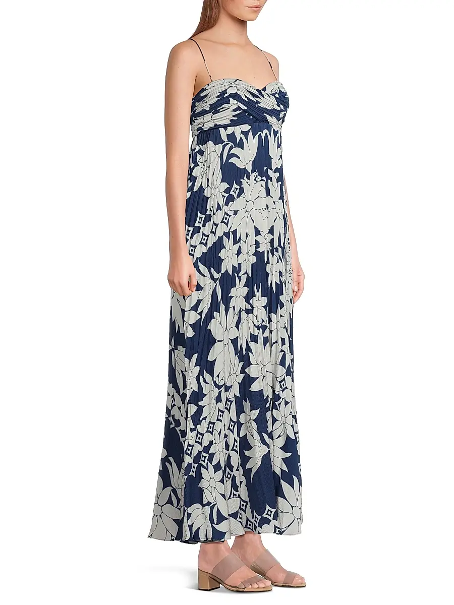 Ungaro Women's Avery Pleated Floral Maxi Dress | Thumbnail 4 Ungaro Women's Avery Pleated Floral Maxi Dress | Thumbnail 4