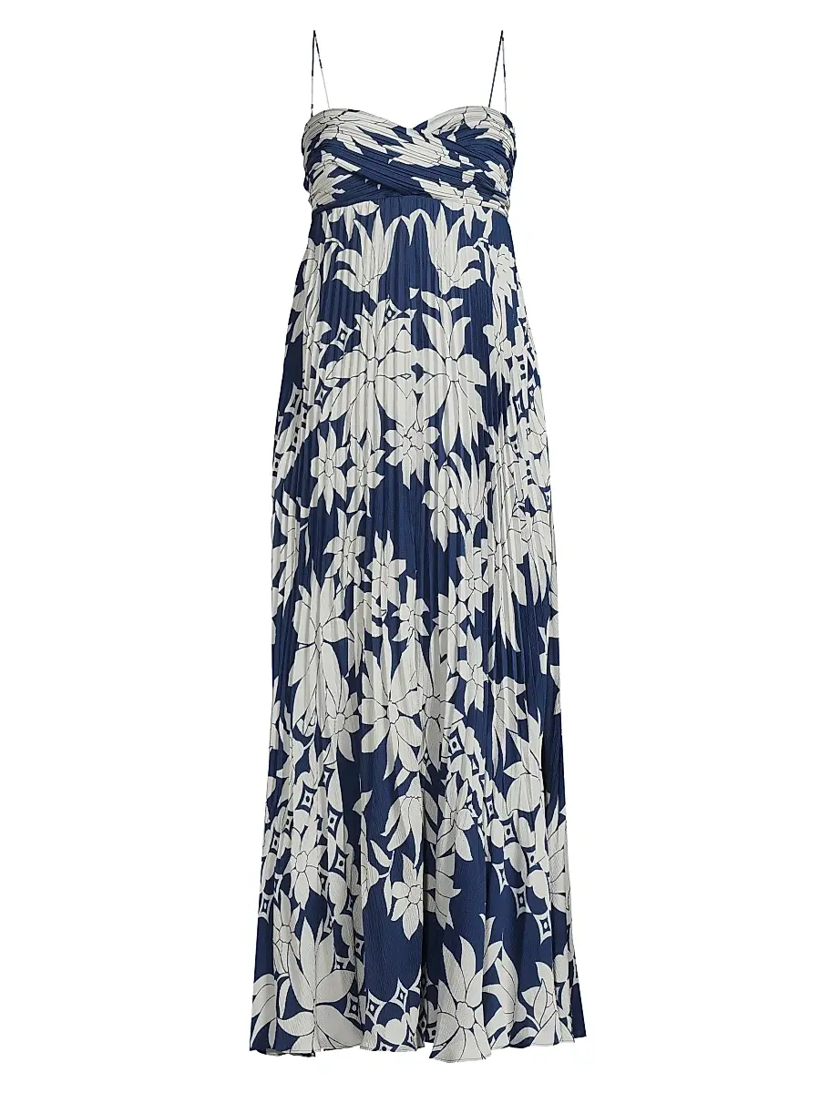 Ungaro Women's Avery Pleated Floral Maxi Dress