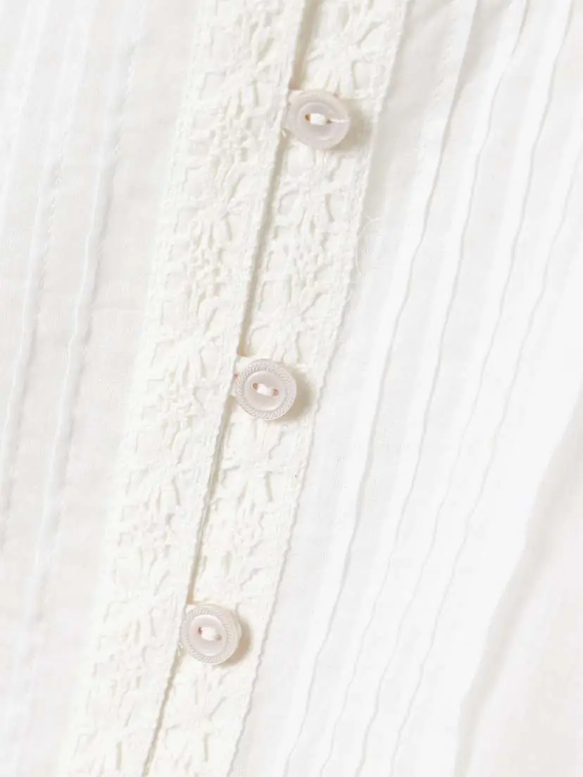 Marant Étoile Greicy Guipure Lace-trimmed Pintucked Cotton-voile Shirt | Thumbnail 5 Marant Étoile Greicy Guipure Lace-trimmed Pintucked Cotton-voile Shirt | Thumbnail 5