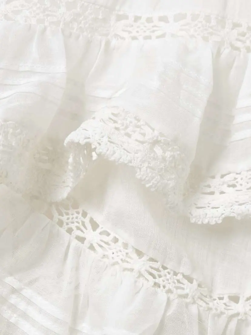 Marant Étoile Geana Tiered Ruffled Lace-trimmed Cotton-voile Shorts | Thumbnail 4 Marant Étoile Geana Tiered Ruffled Lace-trimmed Cotton-voile Shorts | Thumbnail 4