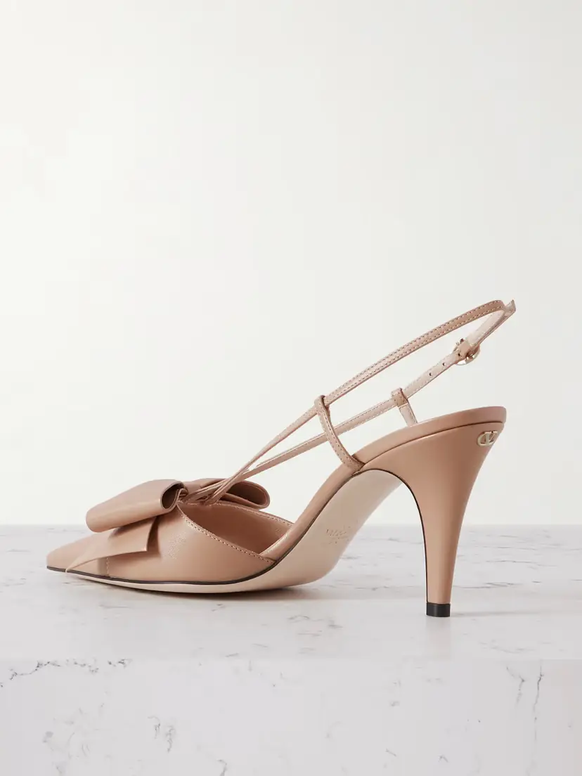 Valentino Garavani 85 Bowow Bow-detailed Leather Slingback Pumps | Thumbnail 3