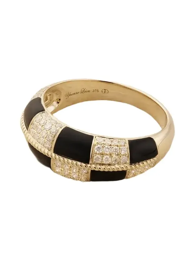 Alliance 9-karat Gold, Onyx And Diamond Ring - Black