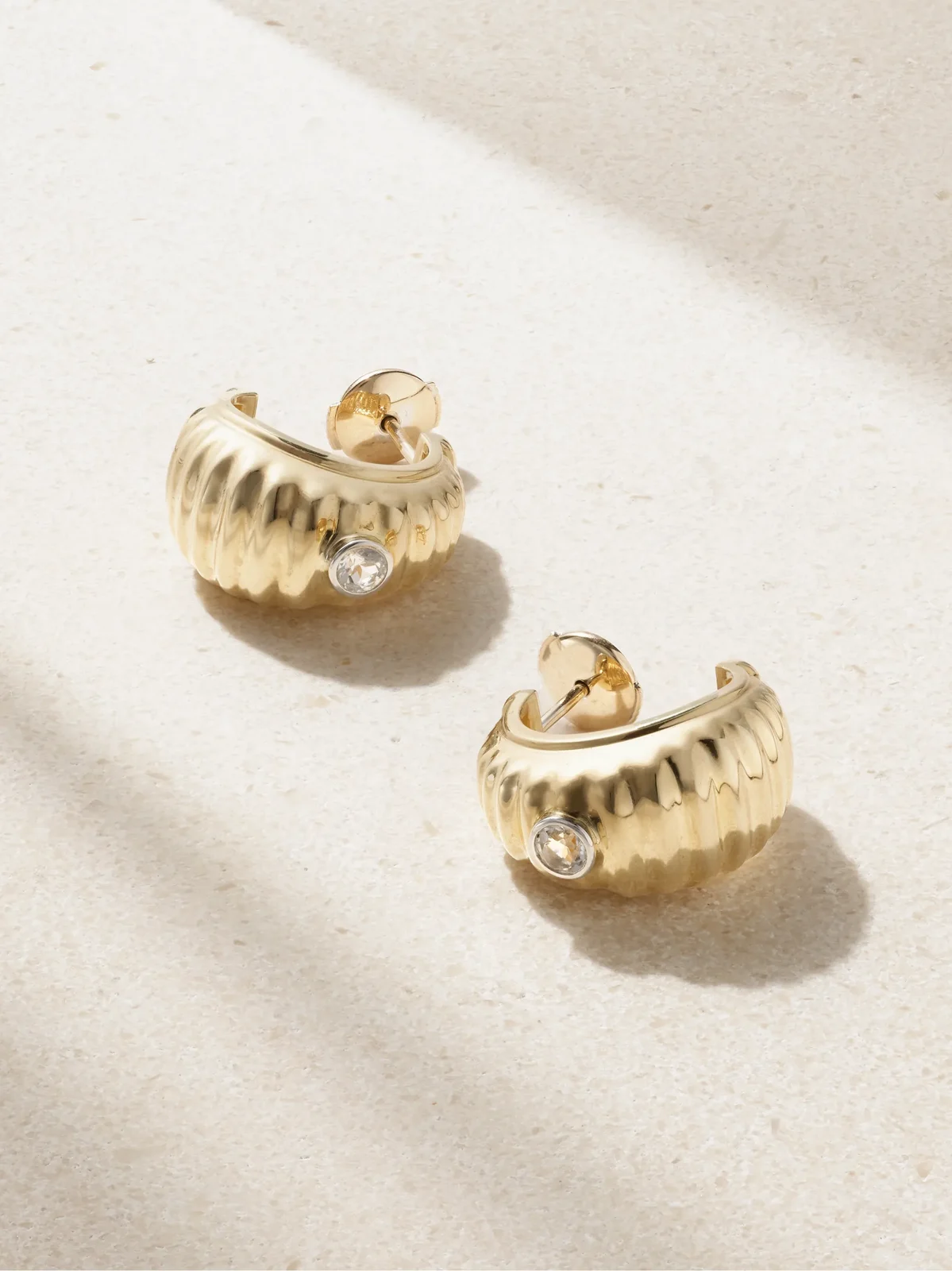 9-karat Gold Topaz Hoop Earrings 9-karat Gold Topaz Hoop Earrings