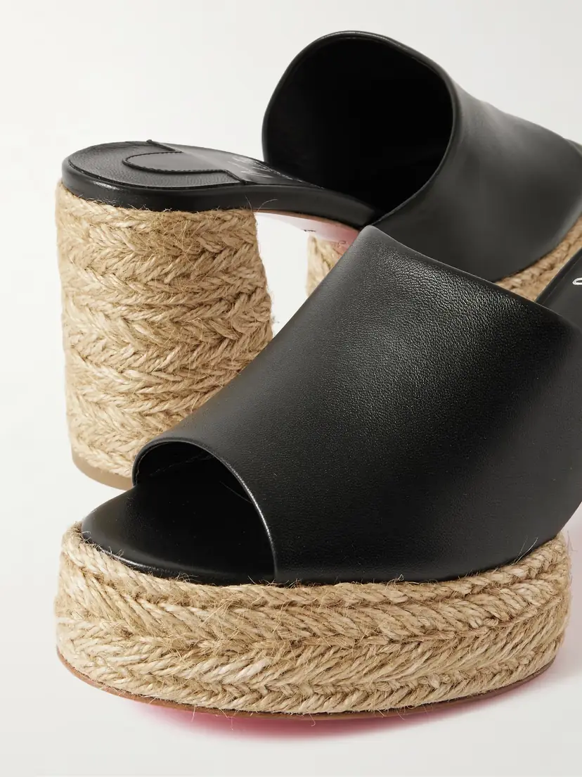 Christian Louboutin Calakala 85 Leather Espadrille Platform Mules | Thumbnail 4 Christian Louboutin Calakala 85 Leather Espadrille Platform Mules | Thumbnail 4