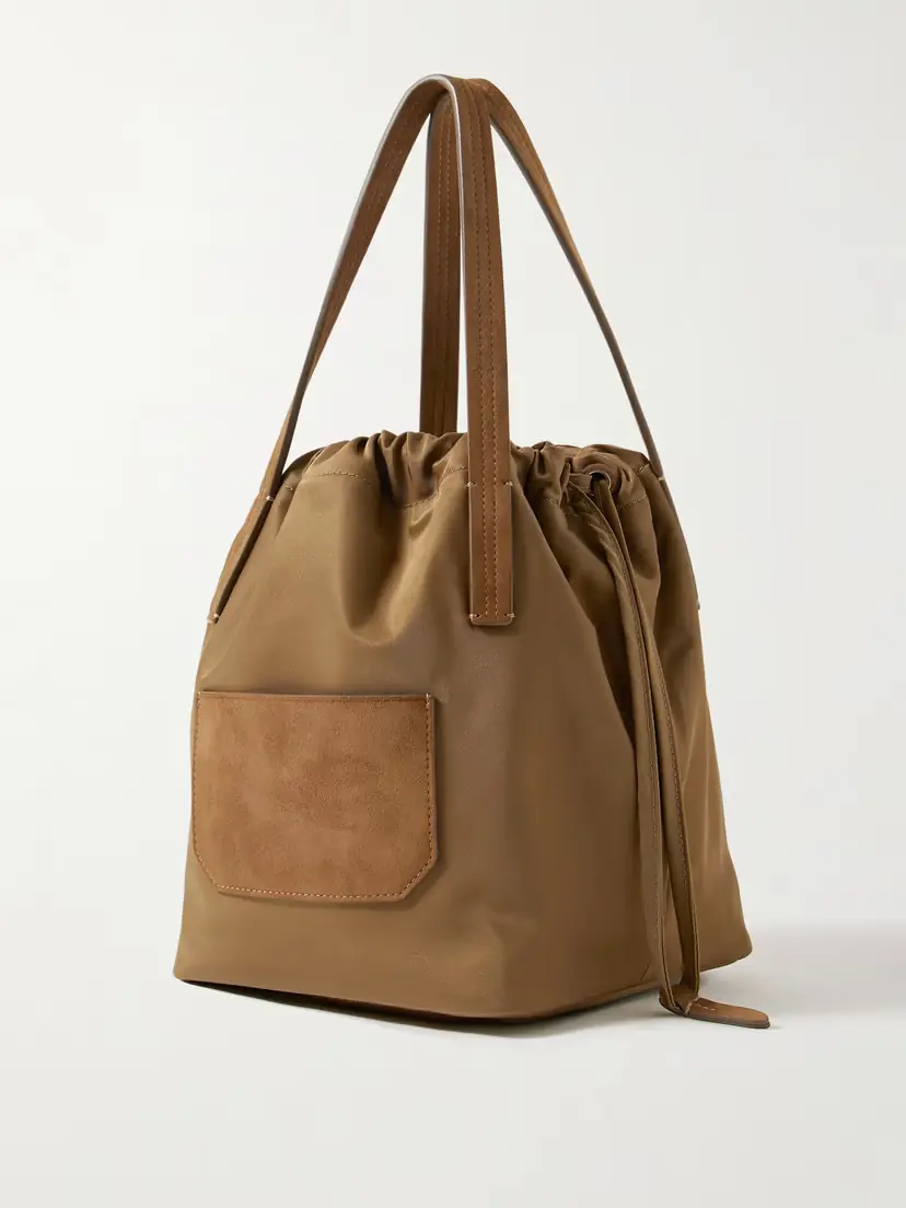 Khaite Rory Suede-trimmed Shell Bucket Bag | Thumbnail 3