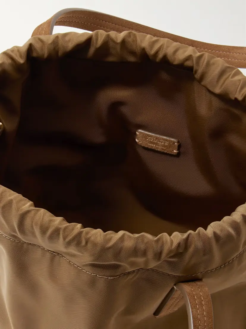 Khaite Rory Suede-trimmed Shell Bucket Bag | Thumbnail 5