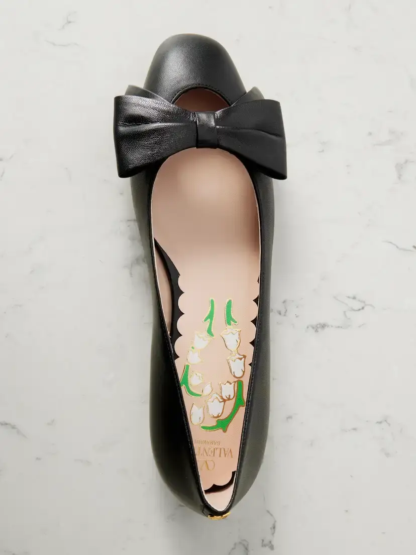Valentino Garavani Bowow Leather Ballet Flats | Thumbnail 5