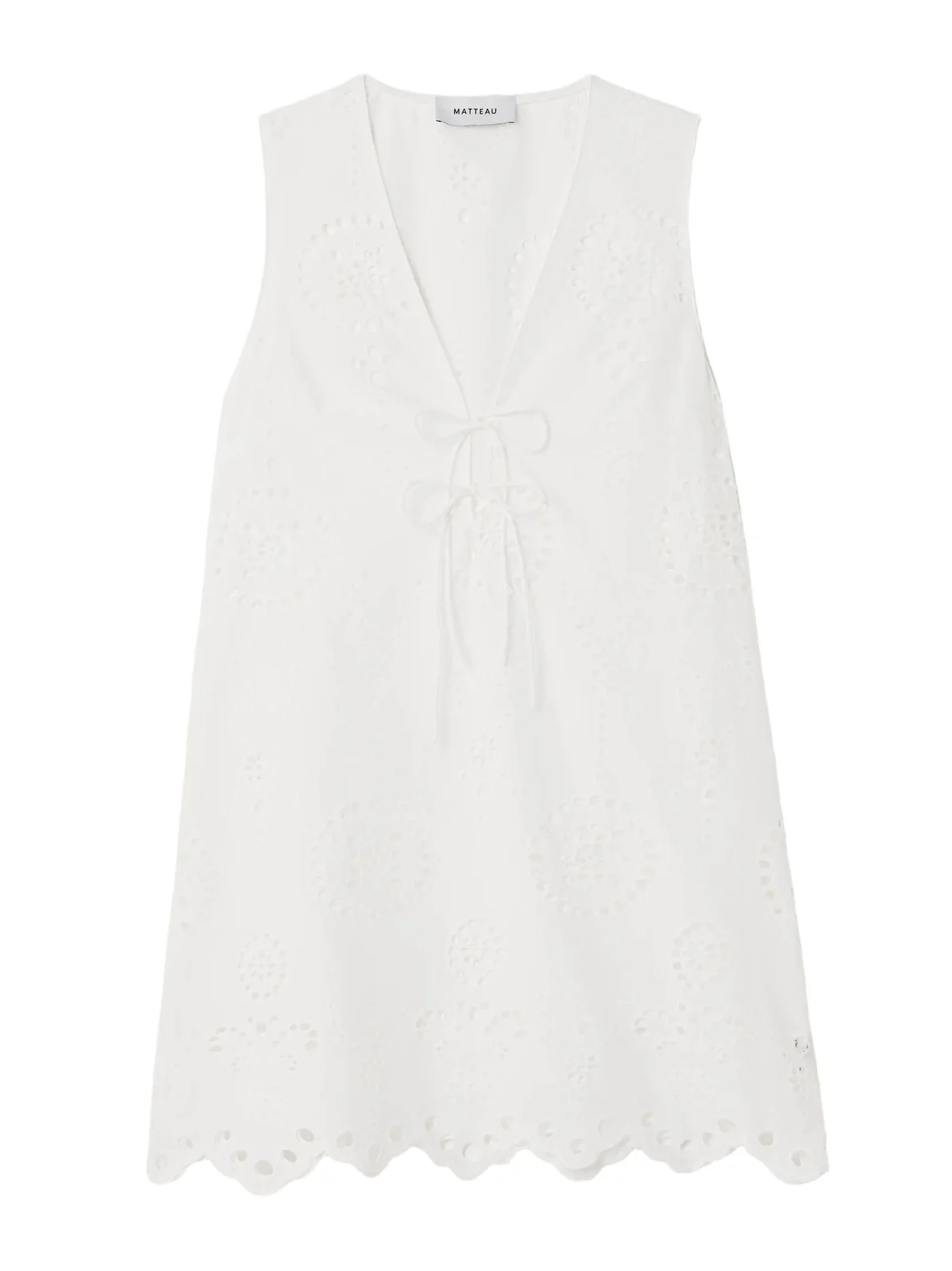 Scalloped Broderie Anglaise Cotton Mini Dress Scalloped Broderie Anglaise Cotton Mini Dress