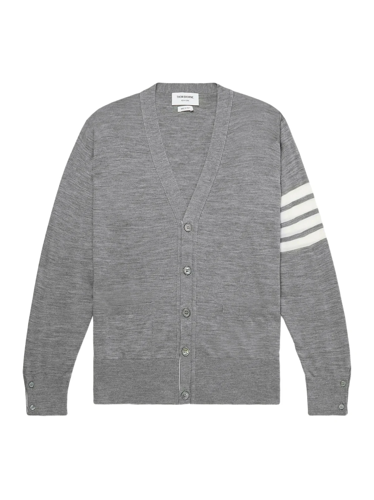 Striped Wool Cardigan - Men Striped Wool Cardigan - Men