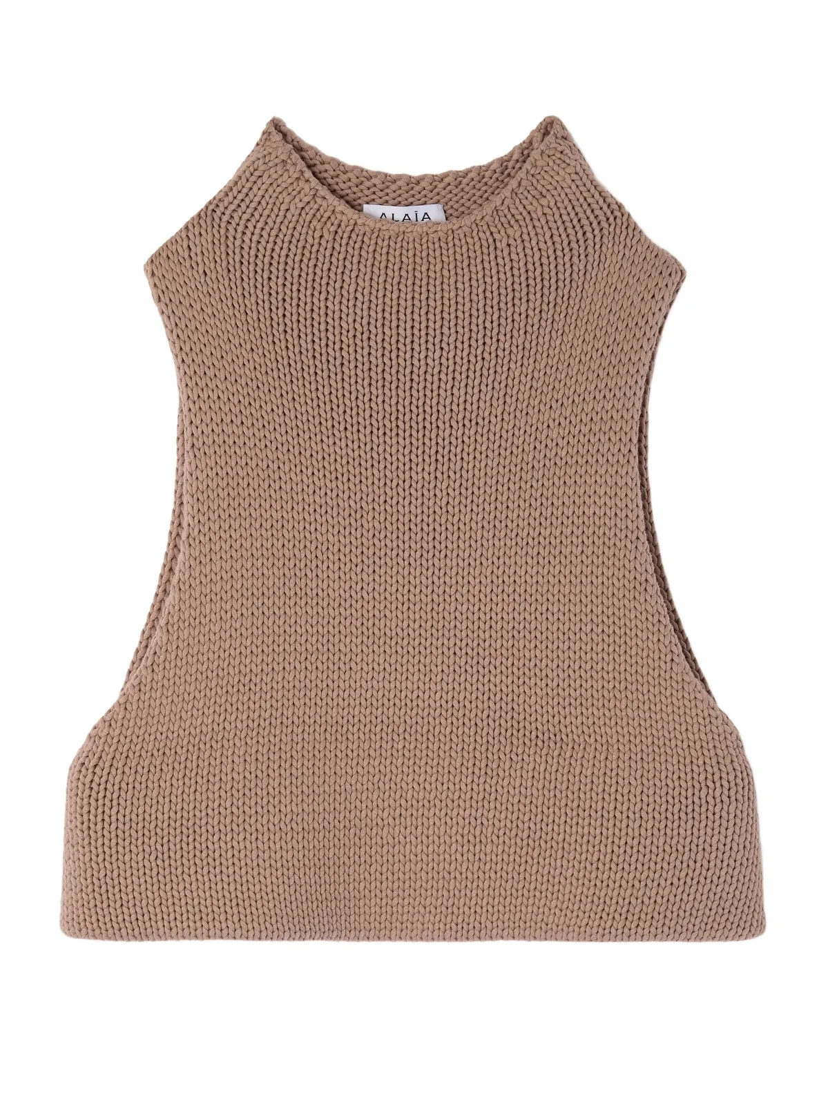 ALAÏA Cropped Cotton-blend Turtleneck Tank