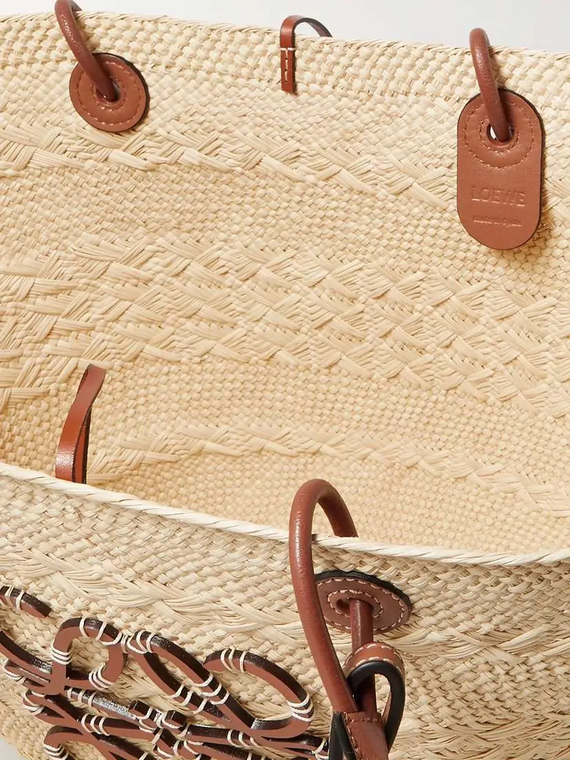 Loewe + Paula's Ibiza Anagram Medium Leather-trimmed Woven Raffia Tote | Thumbnail 5 Loewe + Paula's Ibiza Anagram Medium Leather-trimmed Woven Raffia Tote | Thumbnail 5