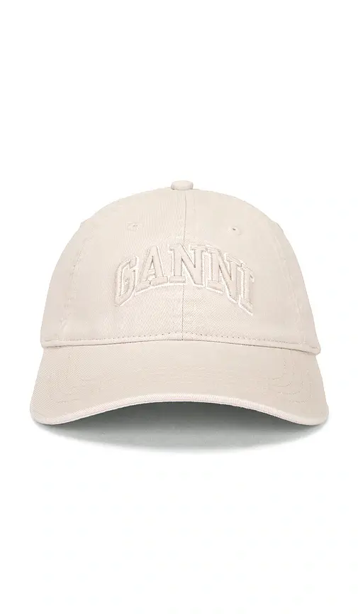 Ganni Washed Cotton Canvas Embroidered Cap | Thumbnail 2 Ganni Washed Cotton Canvas Embroidered Cap | Thumbnail 2