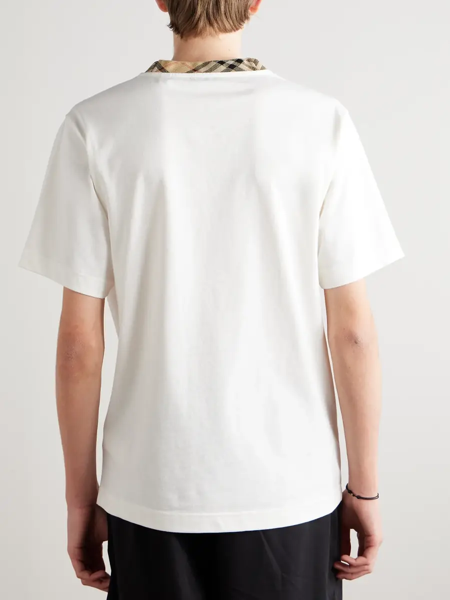 Burberry Checked Cotton-Jersey T-Shirt - Men | Thumbnail 3 Burberry Checked Cotton-Jersey T-Shirt - Men | Thumbnail 3