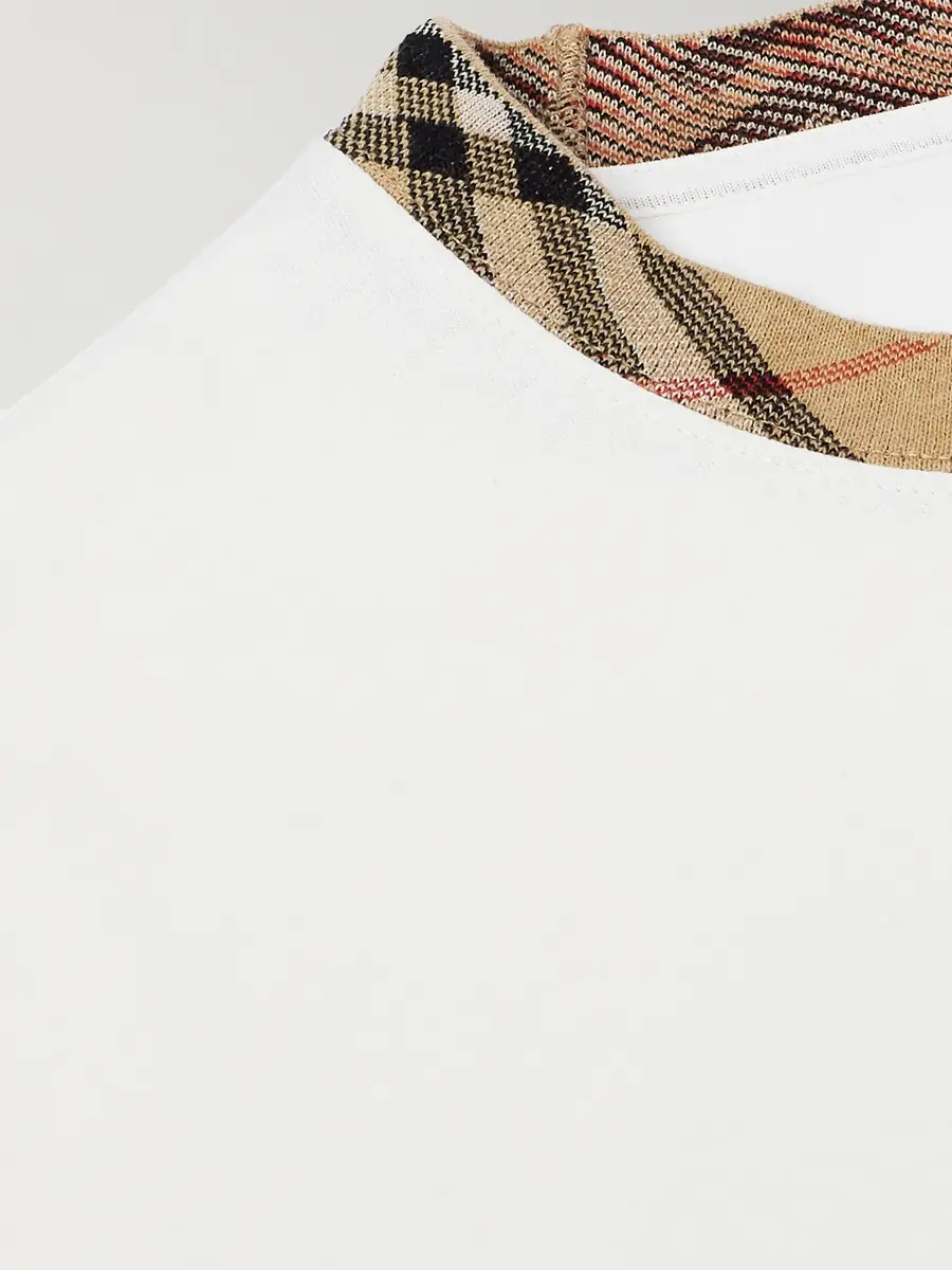Burberry Checked Cotton-Jersey T-Shirt - Men | Thumbnail 4 Burberry Checked Cotton-Jersey T-Shirt - Men | Thumbnail 4