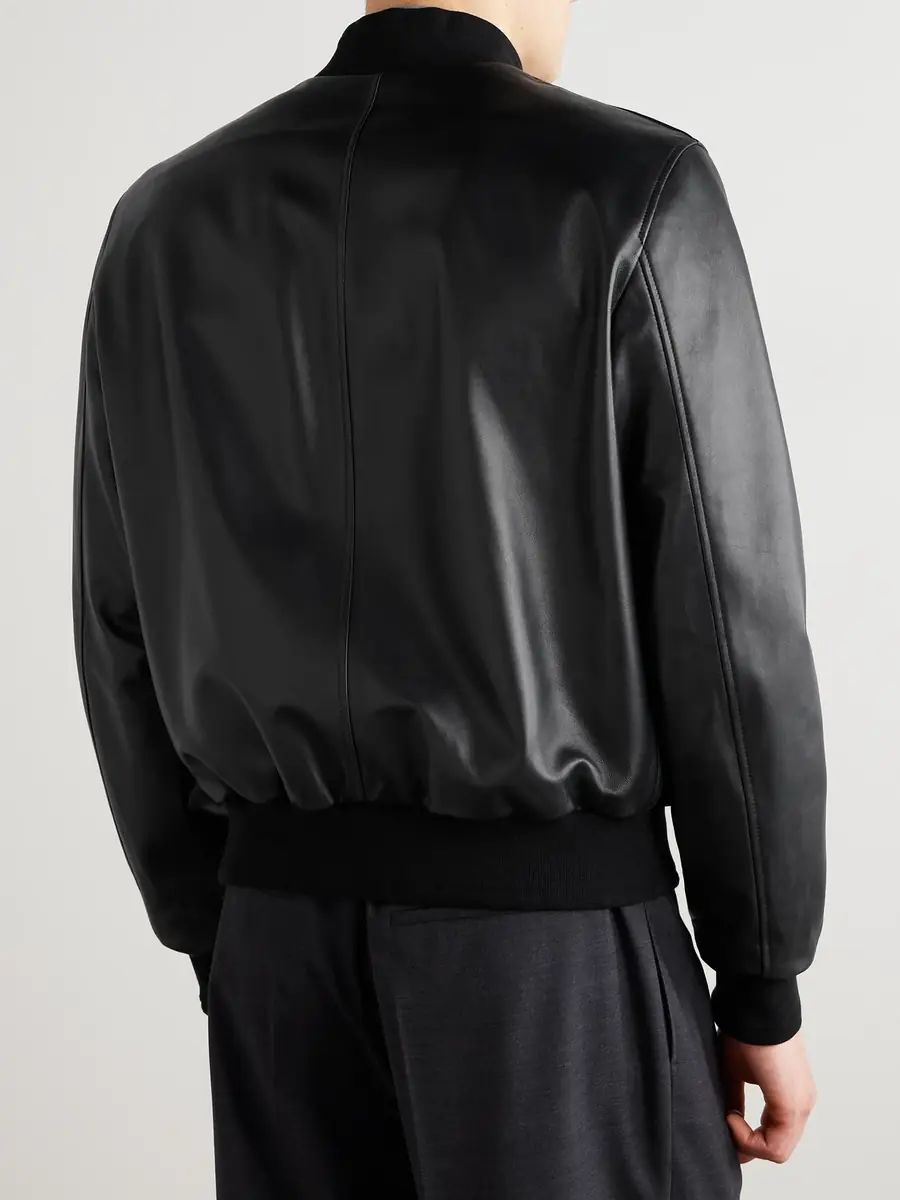 Canali Reversible Leather and Shell Bomber Jacket - Men | Thumbnail 4 Canali Reversible Leather and Shell Bomber Jacket - Men | Thumbnail 4