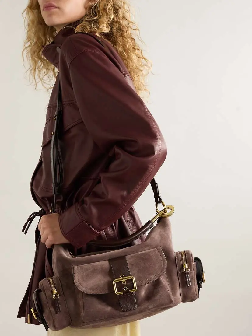 Chloé Camera Medium Leather-trimmed Suede Shoulder Bag | Thumbnail 2