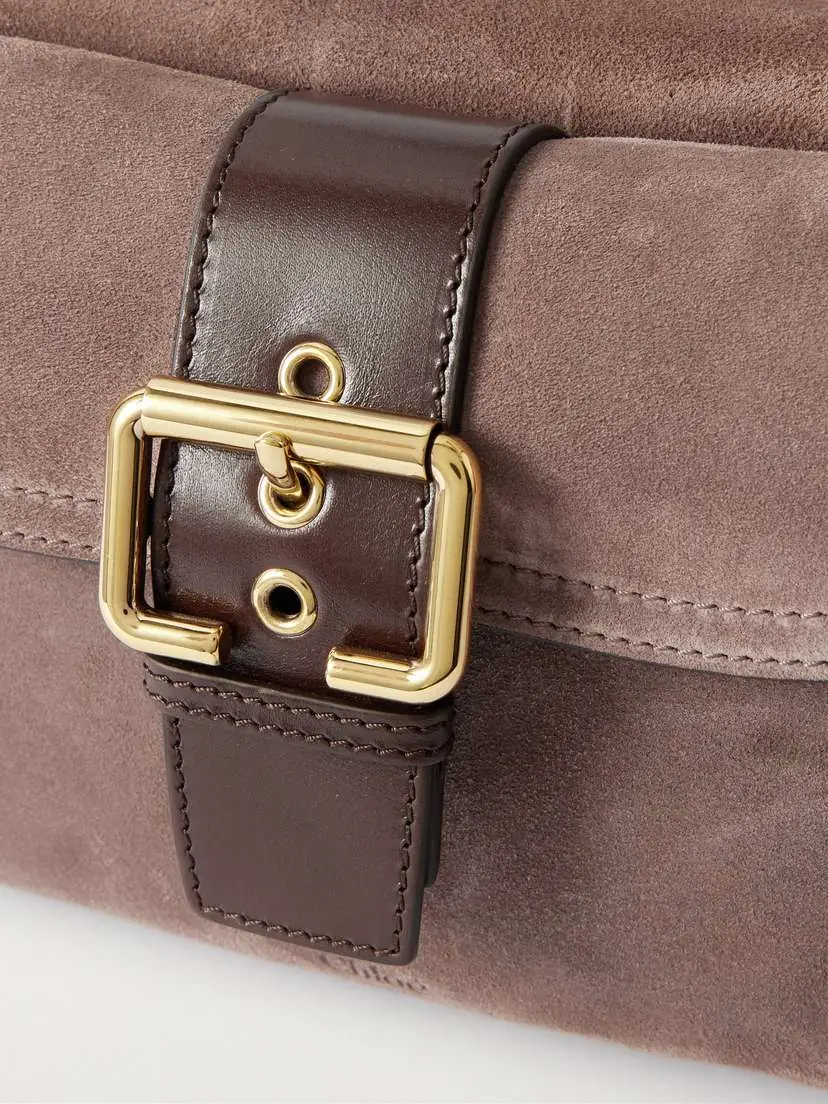 Chloé Camera Medium Leather-trimmed Suede Shoulder Bag | Thumbnail 4