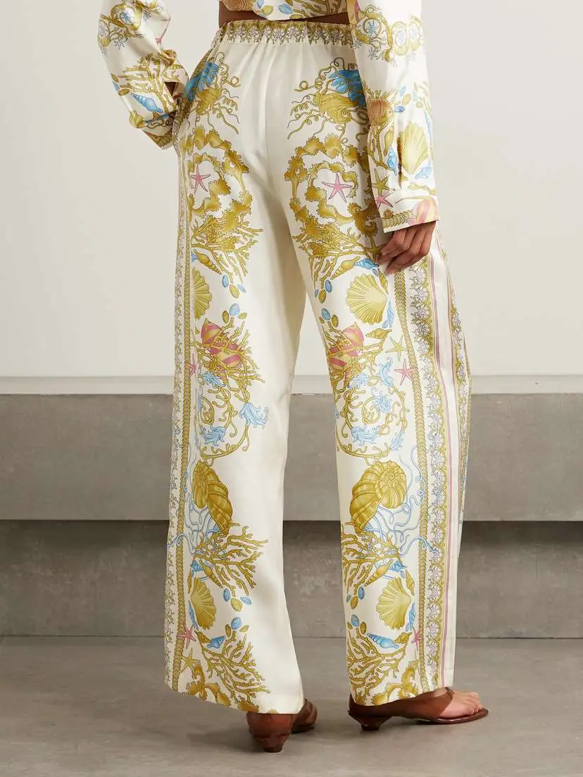 Versace Printed Silk-twill Wide-leg Pants | Thumbnail 3