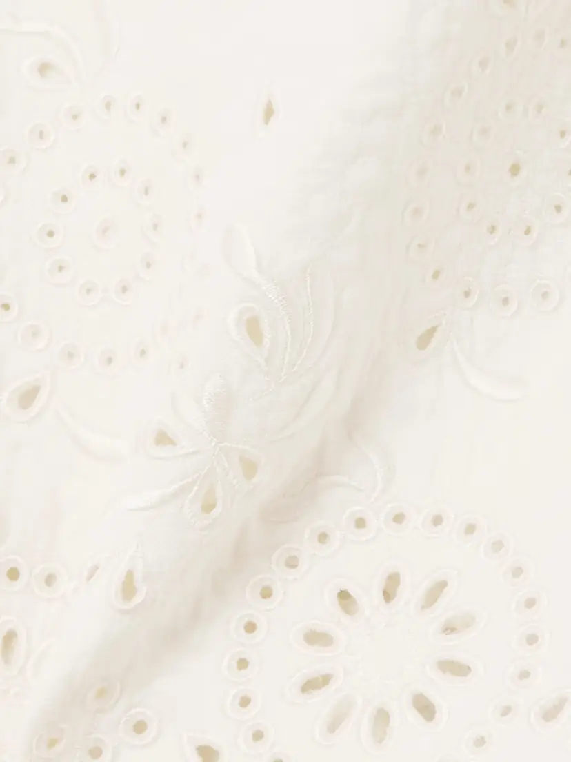 Chloé Scalloped Quilted Broderie Anglaise Cotton-blend Mini Skirt | Thumbnail 5