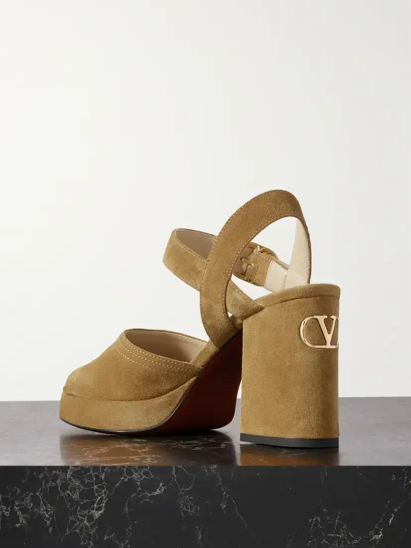 Valentino Garavani Vlogo 95 Suede Platform Sandals | Thumbnail 3