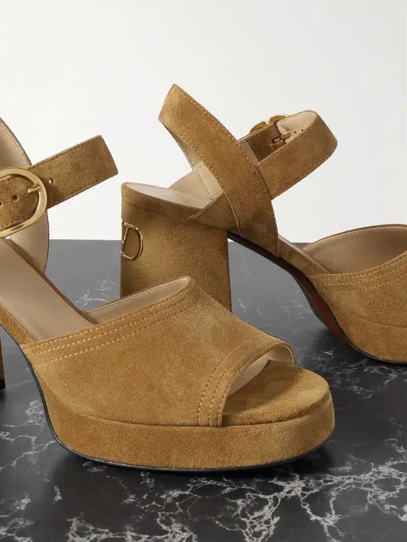 Valentino Garavani Vlogo 95 Suede Platform Sandals | Thumbnail 4