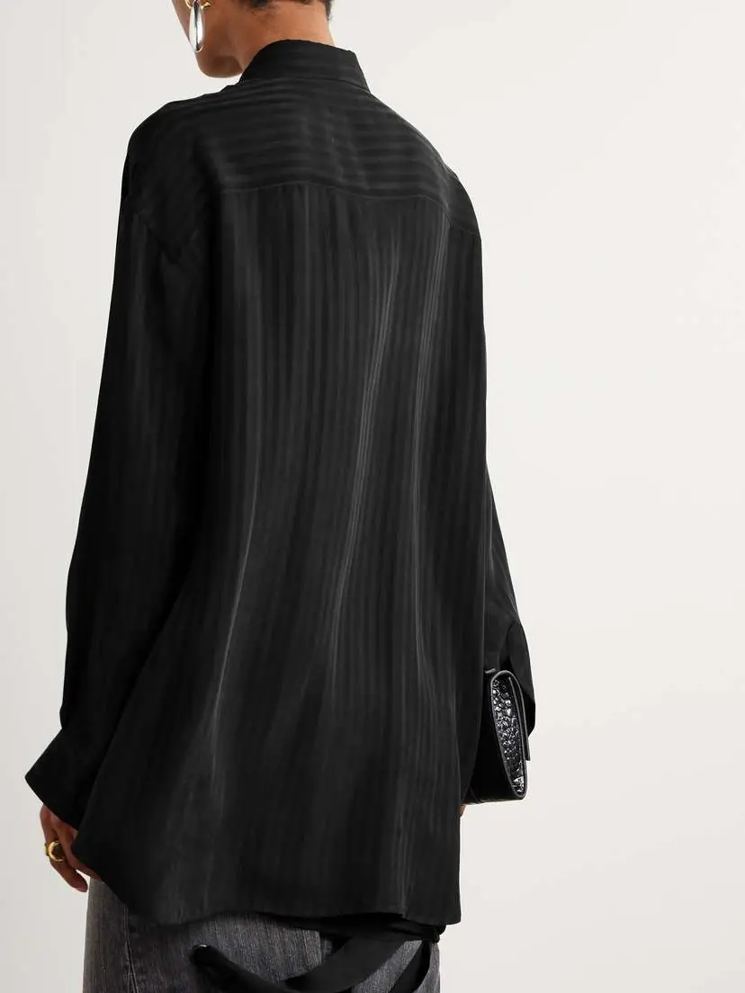 Balenciaga Striped Satin-jacquard Shirt | Thumbnail 3 Balenciaga Striped Satin-jacquard Shirt | Thumbnail 3