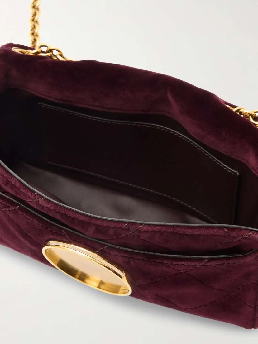 Chloé Heritage Small Embellished Quilted Velvet Shoulder Bag | Thumbnail 5