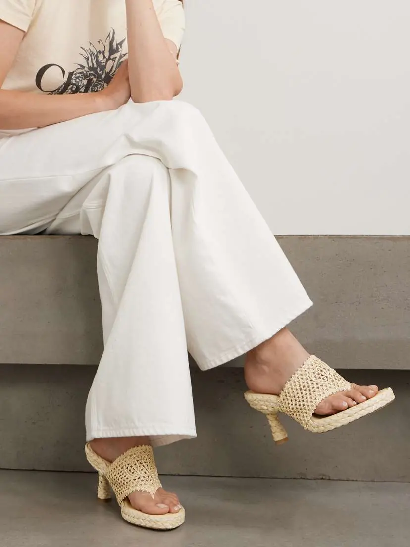 Chloé Isla Crocheted Raffia Mules | Thumbnail 2