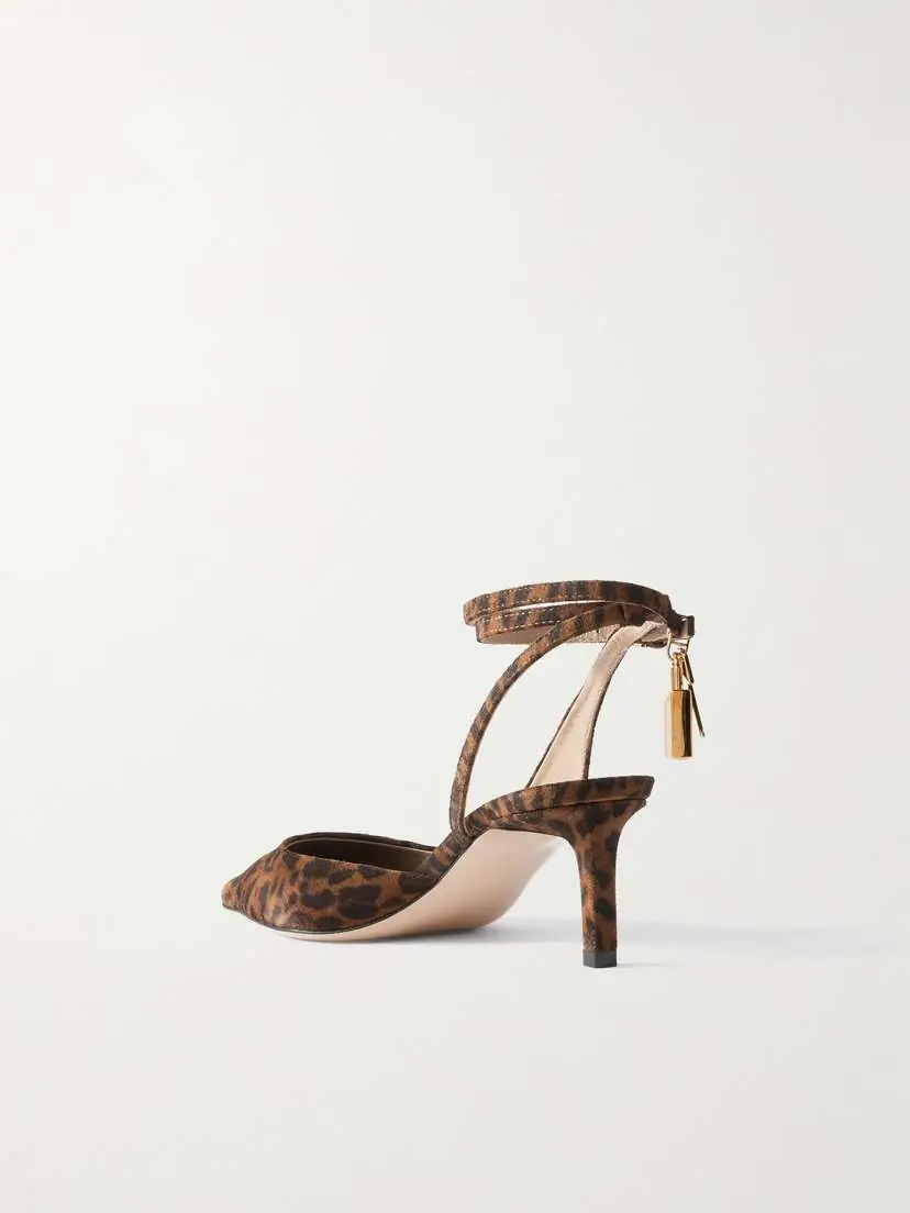 Tom Ford Padlock Leopard-print Suede Pumps | Thumbnail 3