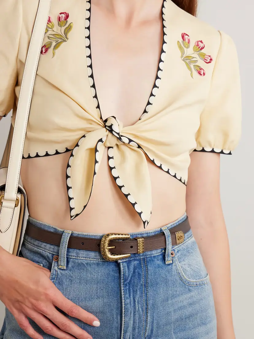 Valentino Garavani Vlogo Textured-leather Belt | Thumbnail 2