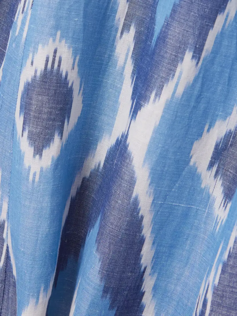 Emporio Sirenuse Azzurra Open-back Printed Hemp And Cotton-blend Maxi Dress | Thumbnail 4 Emporio Sirenuse Azzurra Open-back Printed Hemp And Cotton-blend Maxi Dress | Thumbnail 4