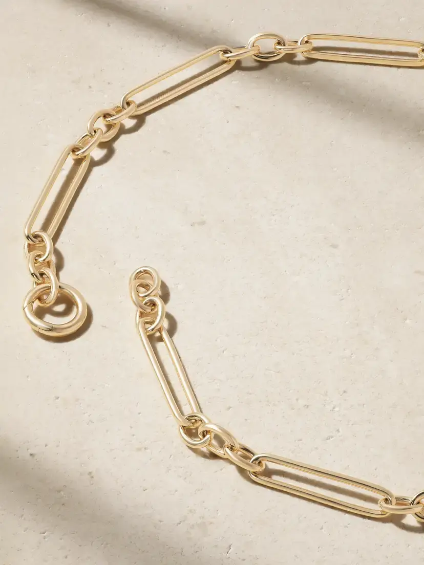 Lucy Delius Trombone Link 14-karat Gold Necklace | Thumbnail 3