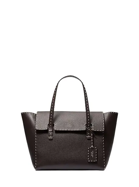 Michael Kors Collection Sophia Hand-Stitched Pebbled Leather Satchel | Image 1 Michael Kors Collection Sophia Hand-Stitched Pebbled Leather Satchel | Image 1
