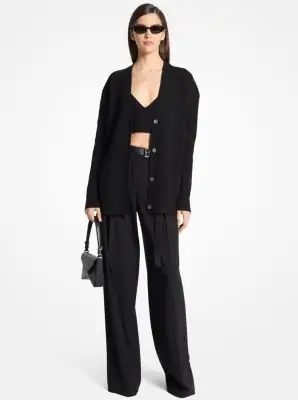 Michael Kors Collection Ribbed Cashmere Blend Cardigan | Thumbnail 2 Michael Kors Collection Ribbed Cashmere Blend Cardigan | Thumbnail 2