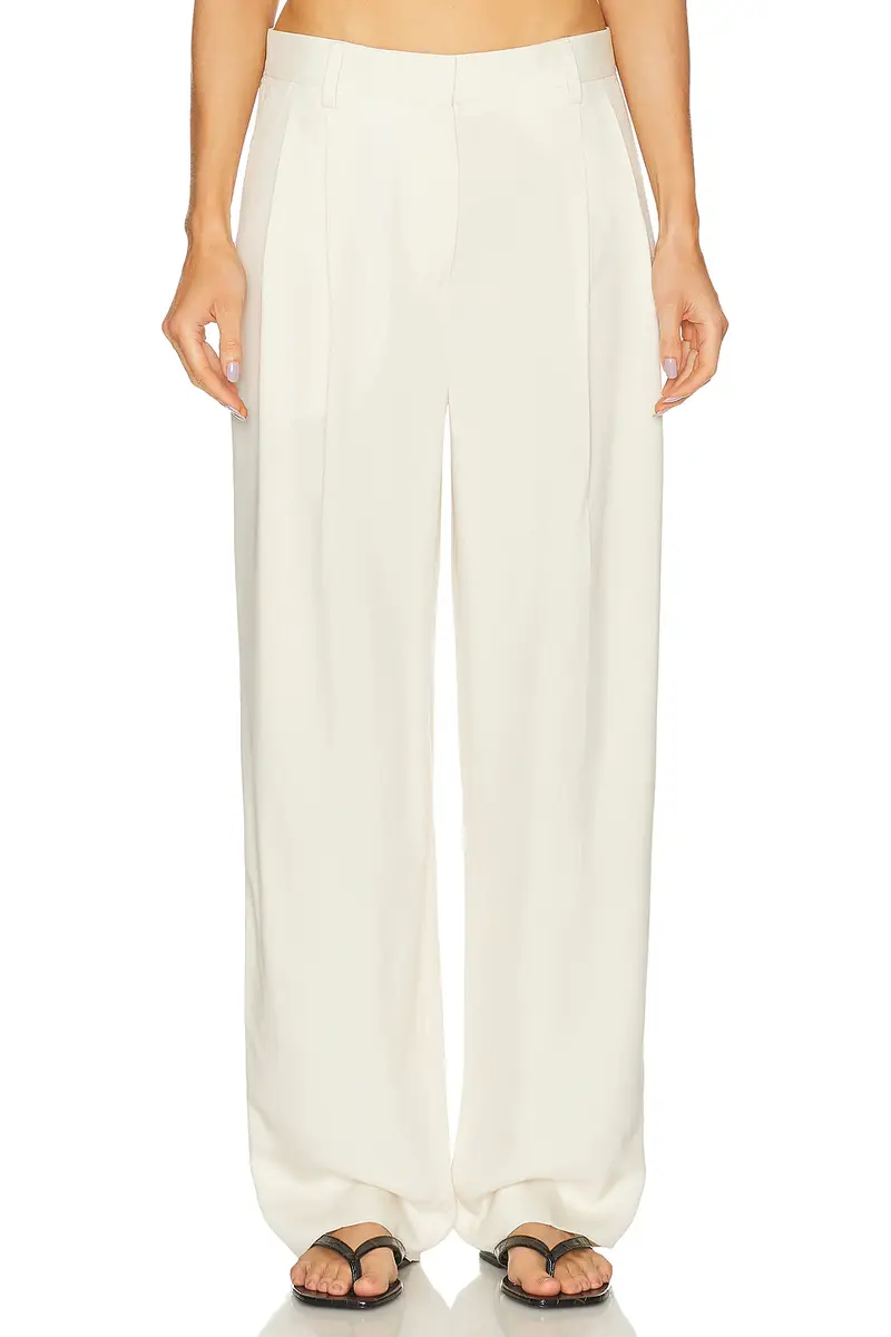 TOTEME Double Pleat Straight Trouser | Image 1 TOTEME Double Pleat Straight Trouser | Image 1