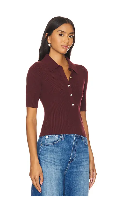 525 America Ginny Short Sleeve Johnny Collar Top | Thumbnail 2 525 America Ginny Short Sleeve Johnny Collar Top | Thumbnail 2